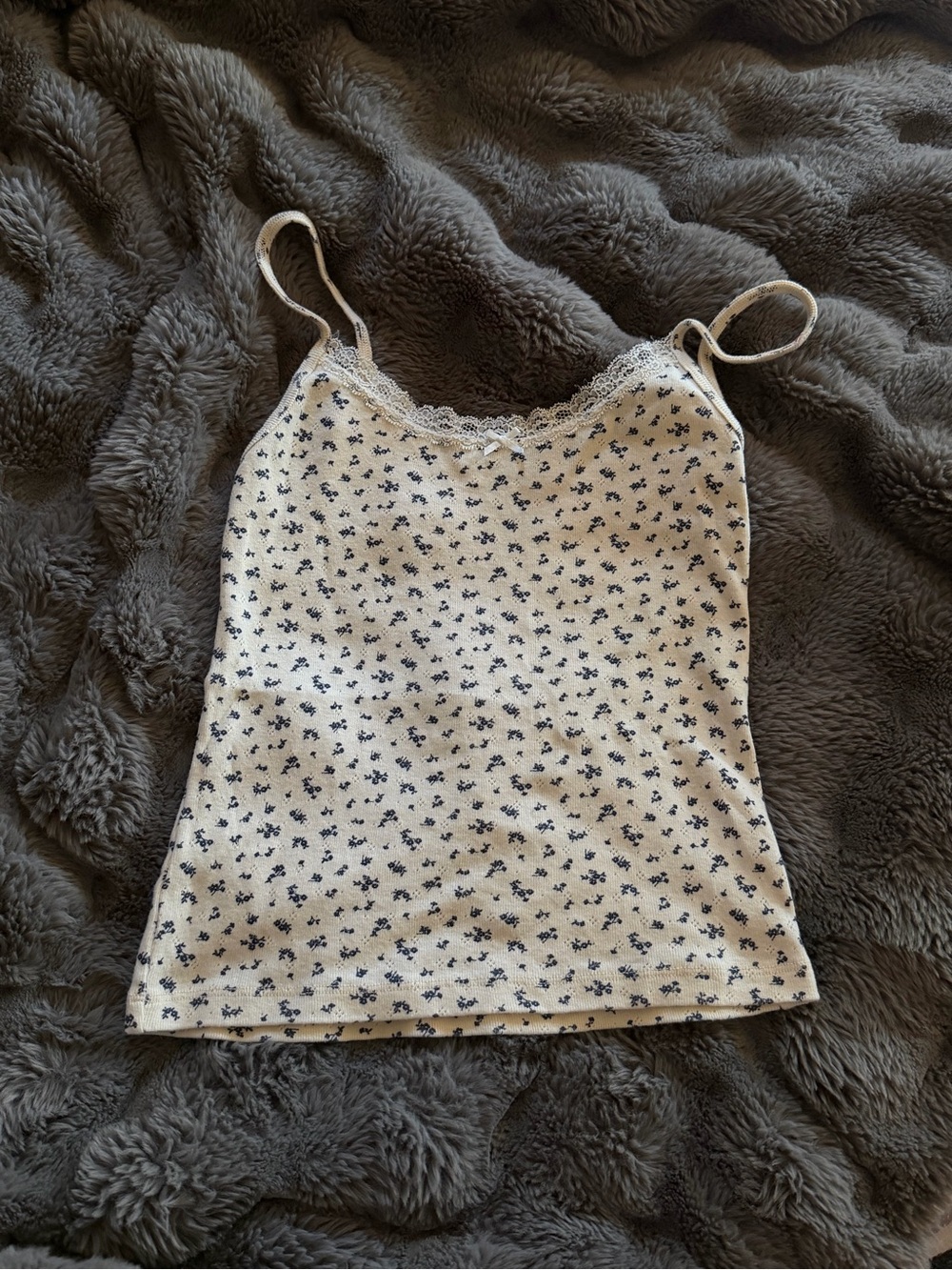 Brandy Melville Floral Lace Tank Top